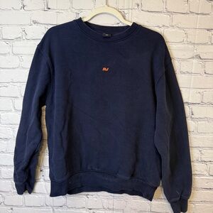 STKR Navy Graphic Crewneck Sweatshirt Cartoon Space Back Size M